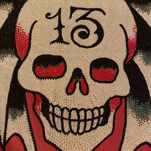 Vintage Ed Hardy by Christian Audigier Jewel Crystal Skull & Wings T Shirt - Picture 9 of 15